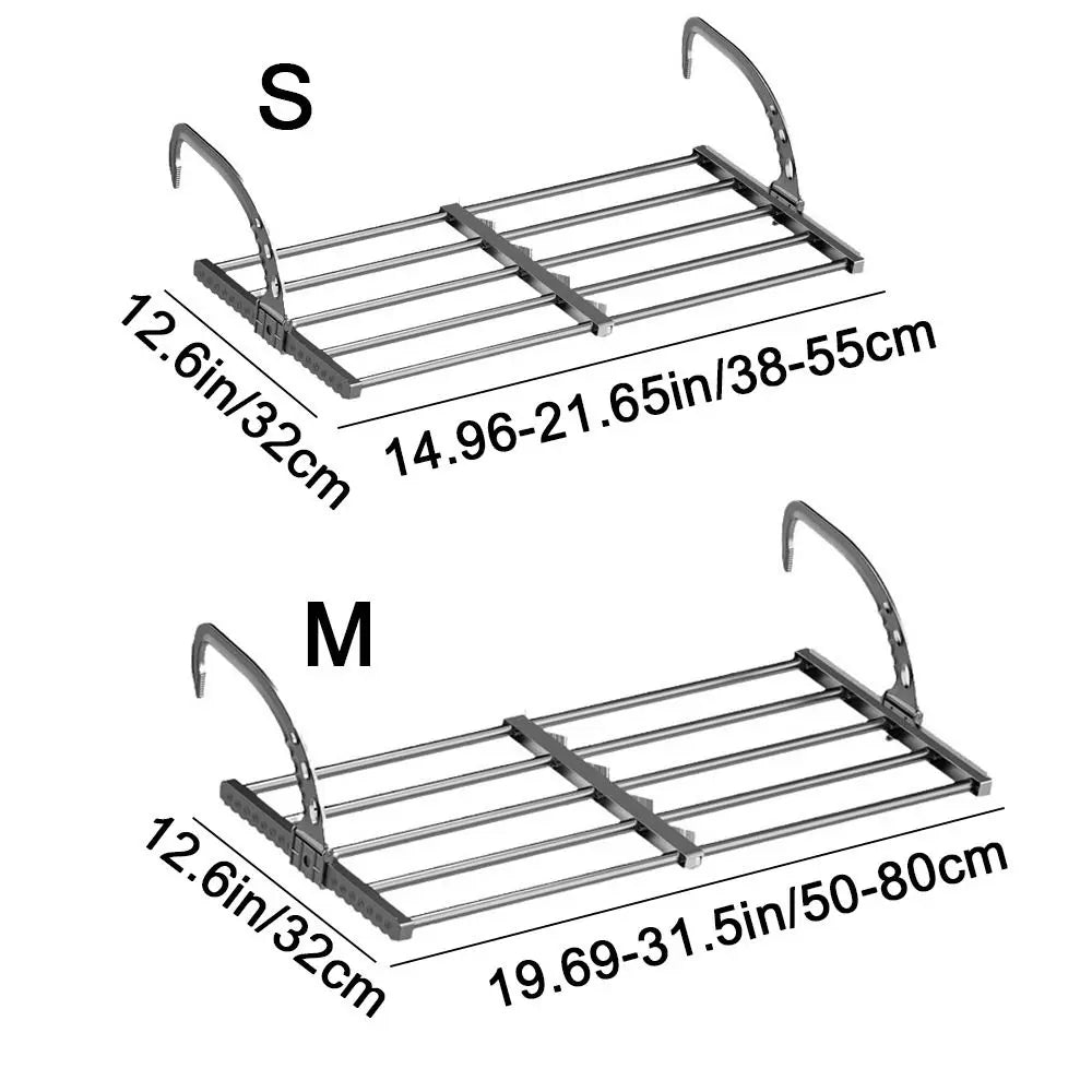 Carbon Steel Radiator Drying Rack Foldable Space-Saving Balcony Drying Shoe Rack Adjustable Retractable Radiator Cloth Airer