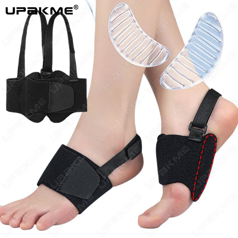 New Arch Support Foot Pad Orthopedic Insoles with Bandage Flat Feet Arch Shock Absorbing Talipes Valgus Correction for Leg Shape