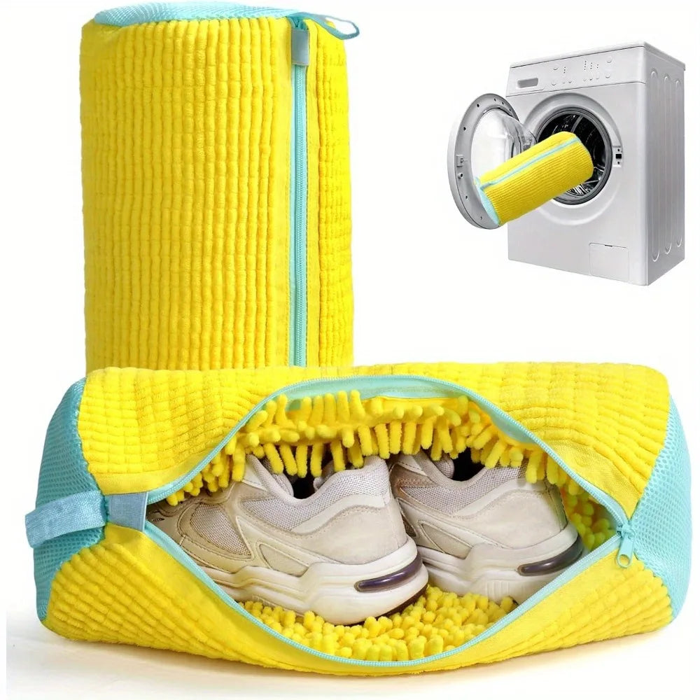 Shoe Washing Bag Washing Machine Laundry Bags Microfiber Closure Shoes Cleaning Bag Shoes Laundry Net Fluffy Fibers Sneaker