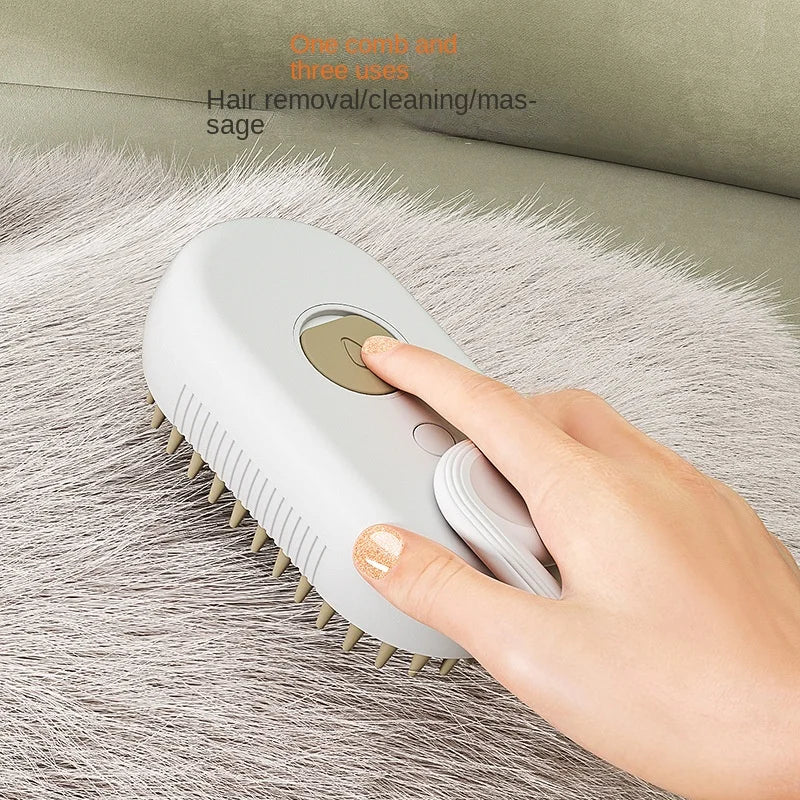 3-in-1 Elektrische Dampf-Haustierbürste – Massage, Fellpflege & Haarentfernung für Katzen & Hunde