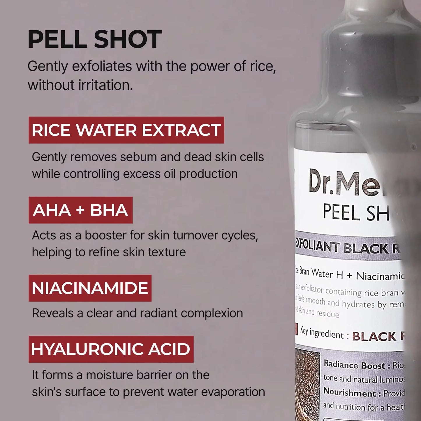 Sanftes Reis-Peeling – Dr. Melaxin Peel Shot für alle Hauttypen