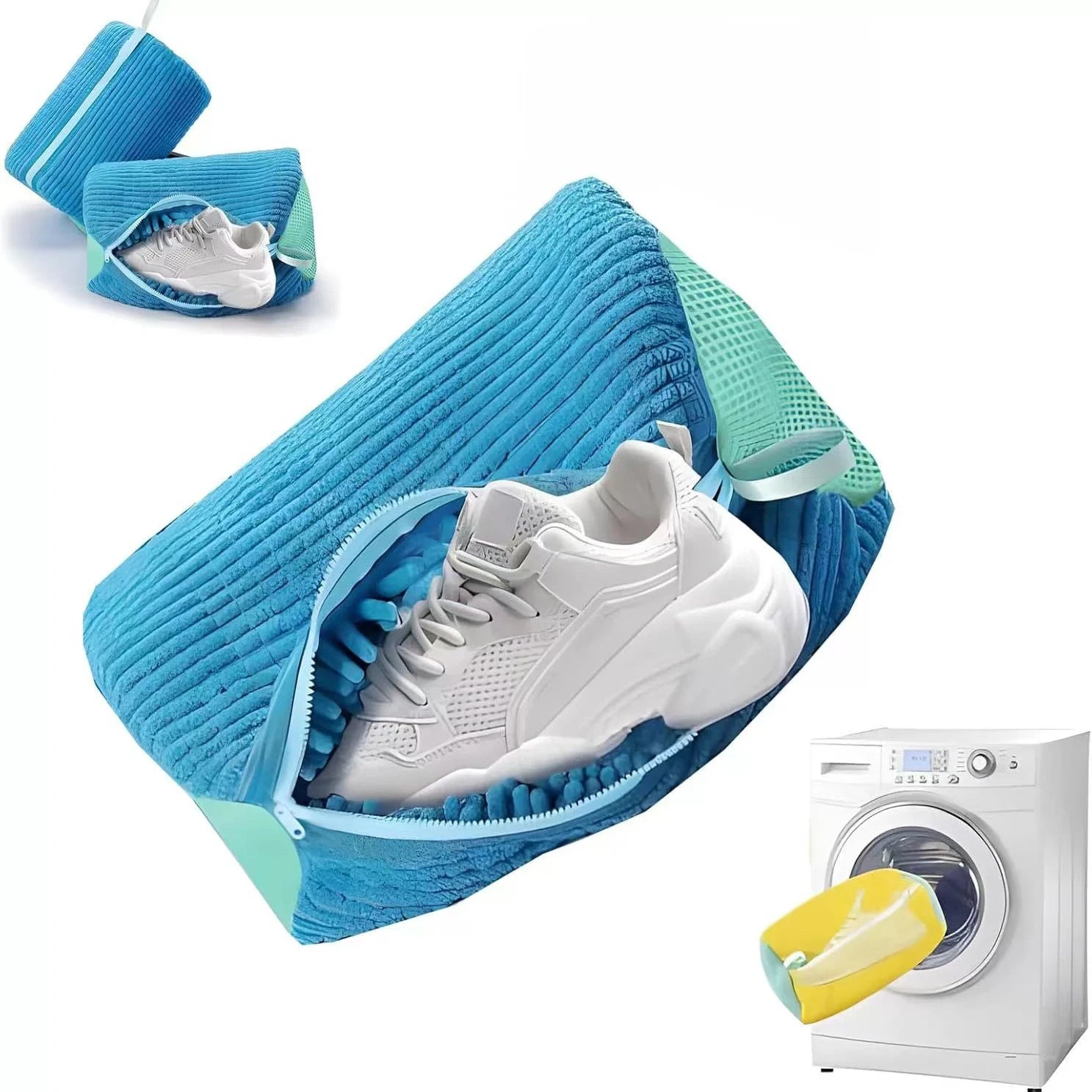 Shoe Washing Bag Washing Machine Laundry Bags Microfiber Closure Shoes Cleaning Bag Shoes Laundry Net Fluffy Fibers Sneaker