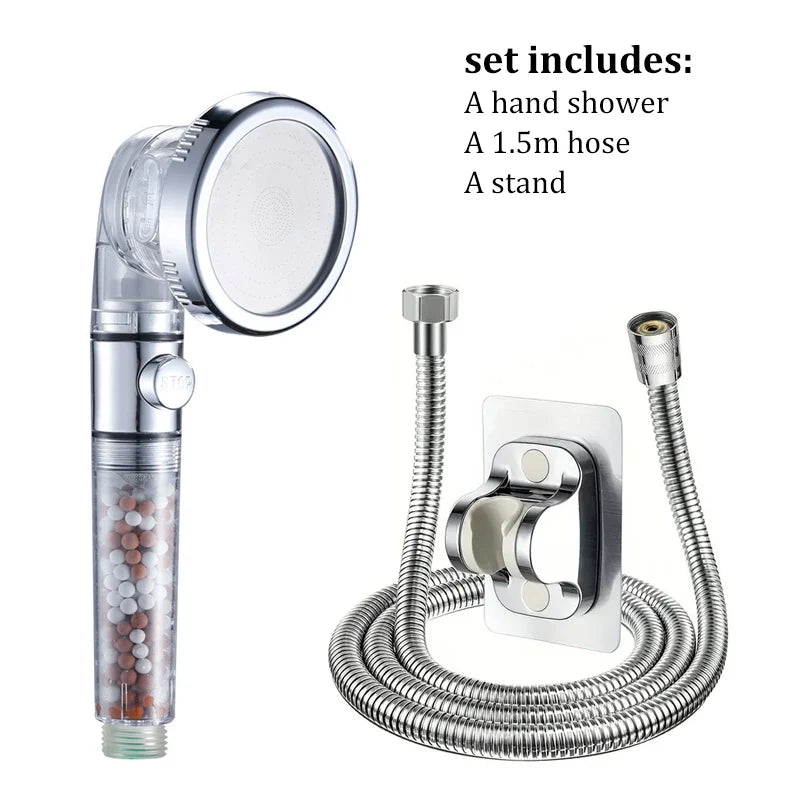 3-in-1 Wellness-Duschkopf – Sanft zur Haut, spart Wasser & reinigt mit Mineral-Ionenfilter