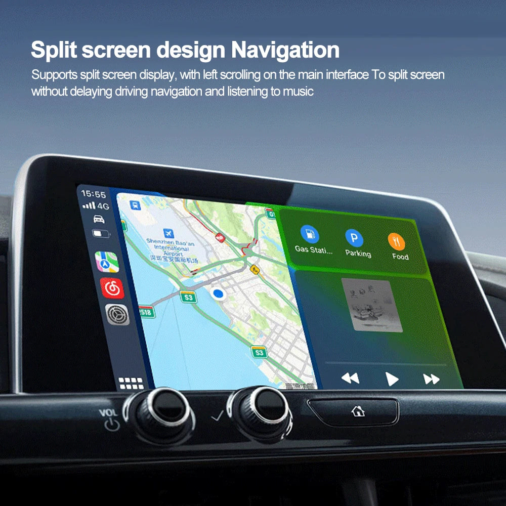 2-in-1 Kabelloser CarPlay & Android Auto Adapter – 5GHz WiFi, USB-C/USB Plug & Play