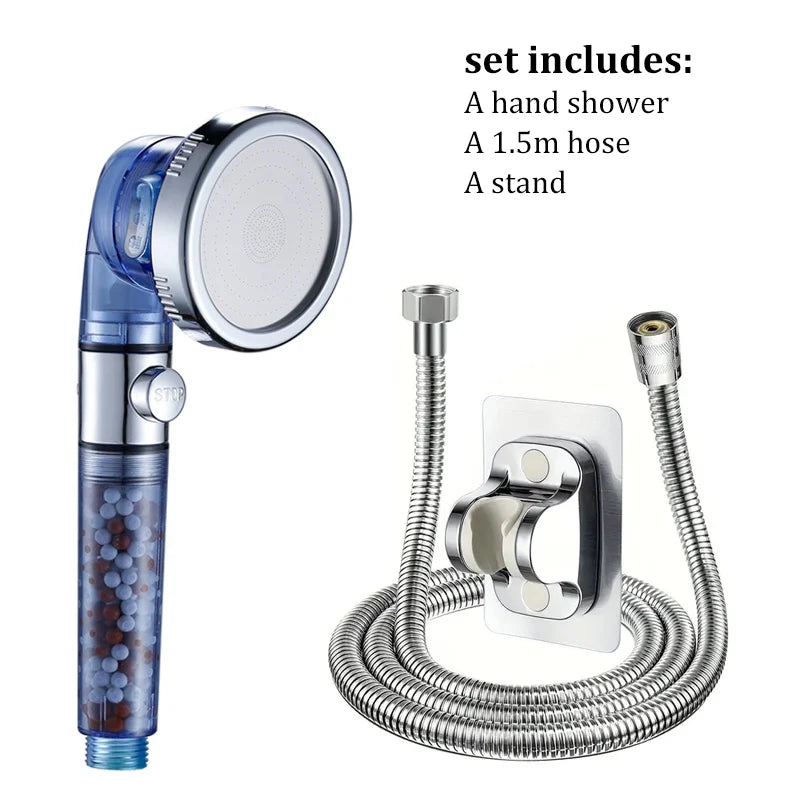 3-in-1 Wellness-Duschkopf – Sanft zur Haut, spart Wasser & reinigt mit Mineral-Ionenfilter