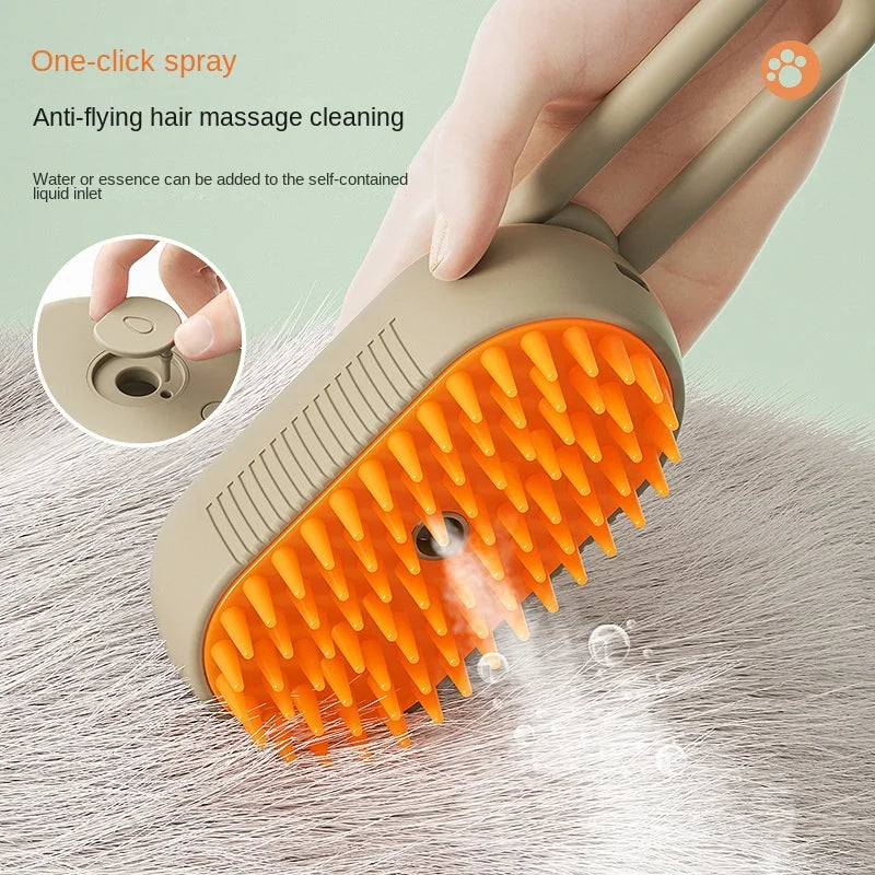 3-in-1 Elektrische Dampf-Haustierbürste – Massage, Fellpflege & Haarentfernung für Katzen & Hunde