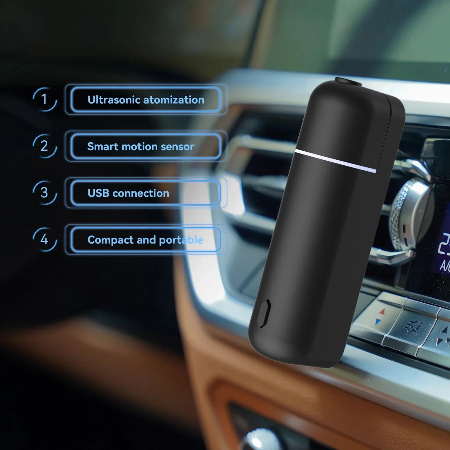 Elektrischer Auto-Aroma-Diffusor – Lufterfrischer mit ätherischen Ölen für angenehmen Duft & frische Fahrten
