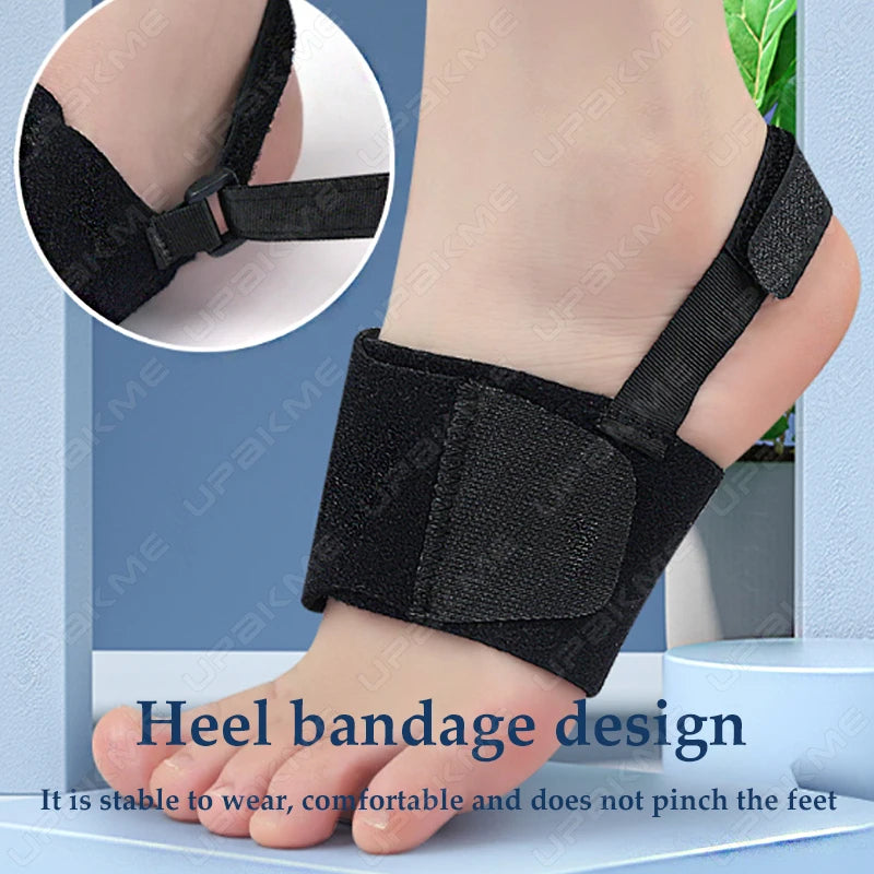 New Arch Support Foot Pad Orthopedic Insoles with Bandage Flat Feet Arch Shock Absorbing Talipes Valgus Correction for Leg Shape