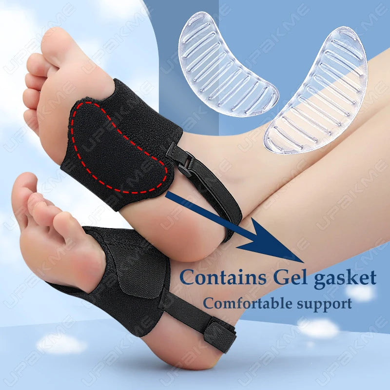 New Arch Support Foot Pad Orthopedic Insoles with Bandage Flat Feet Arch Shock Absorbing Talipes Valgus Correction for Leg Shape