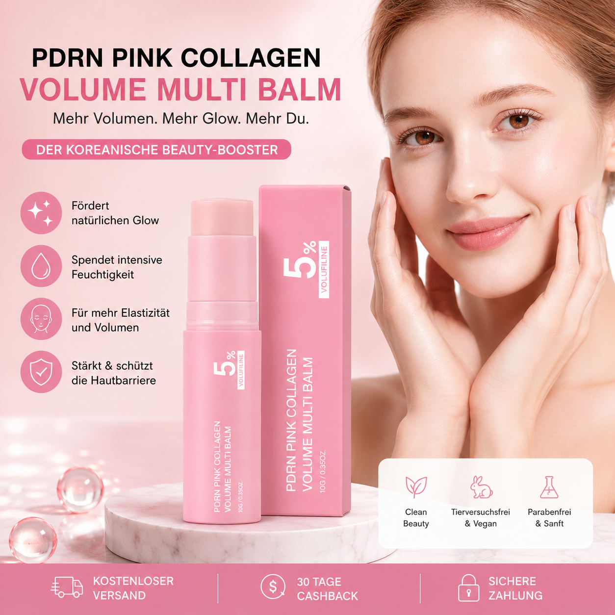 PDRN Pink Collagen Volume Multi Balm™ | Sofortiger Glow & sichtbar mehr Volumen