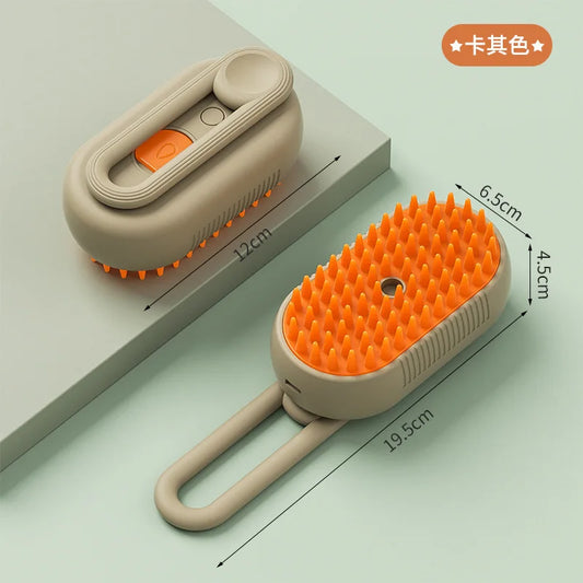 3-in-1 Elektrische Dampf-Haustierbürste – Massage, Fellpflege & Haarentfernung für Katzen & Hunde